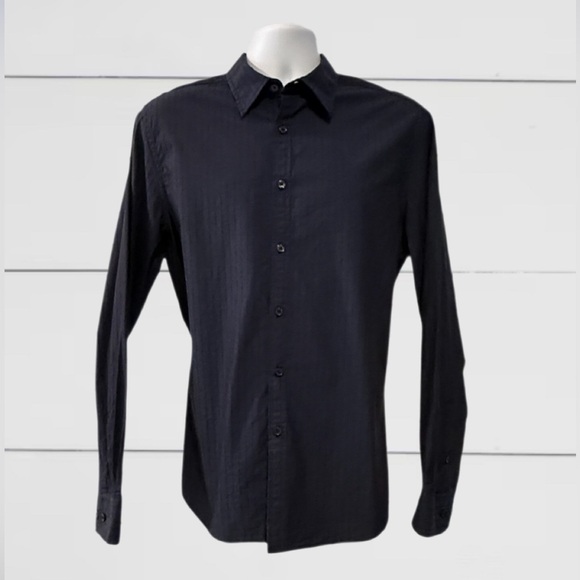 Kenneth Cole New York Men’s Blue Dress Shirt with Tonal Stripes - Size Large - Picture 1 of 13